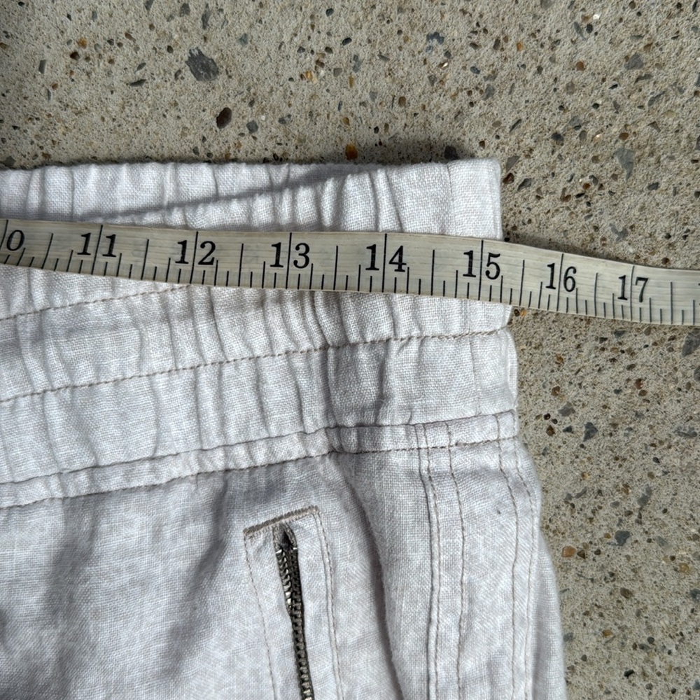 Athleta Leopard Print Cabo Linen Jogger Pants Cream/Tan Size 6 - Picture 11 of 15